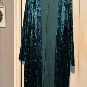 Cato Teal Velvet Women's Cardigan